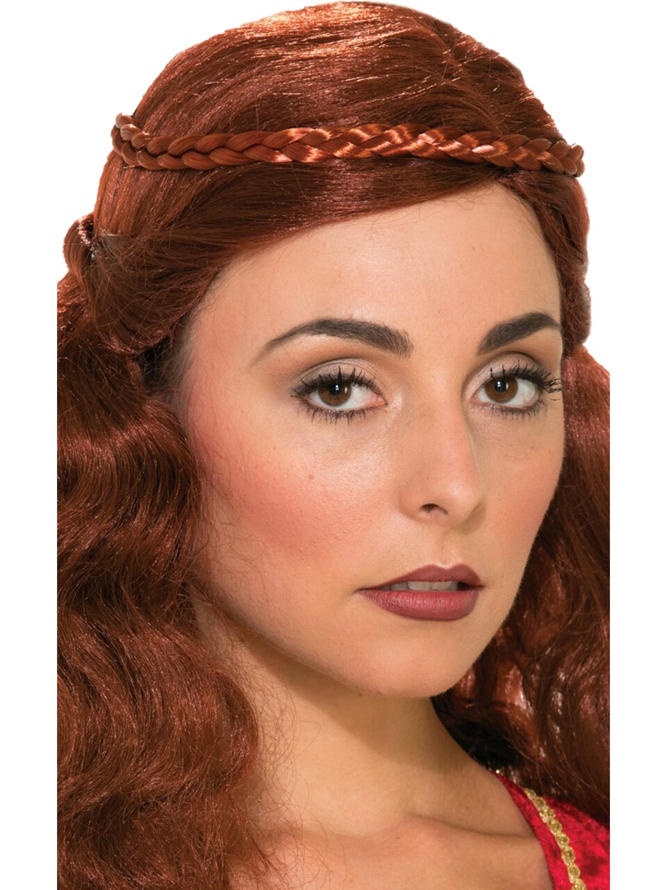 Red Auburn Medieval Fantasy Princess Hair Braid Headband Accessory